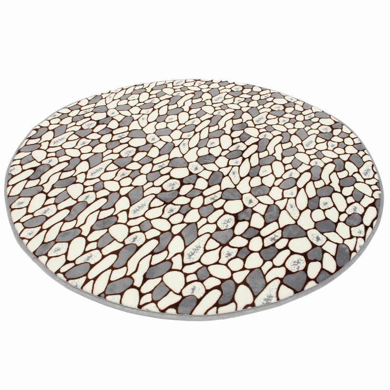 100x100cm Coral Velvet Baderomsabsorberende Teppe Anti-skli Dørterskel Rundt Matte