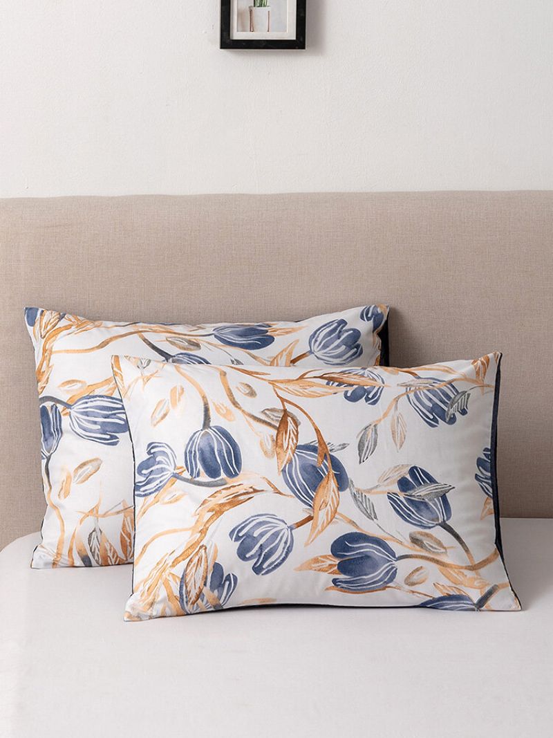 2/3 Stk Blomsteroverleggstrykk Comfy Sengesett Dynetrekk Putetrekk Twin King