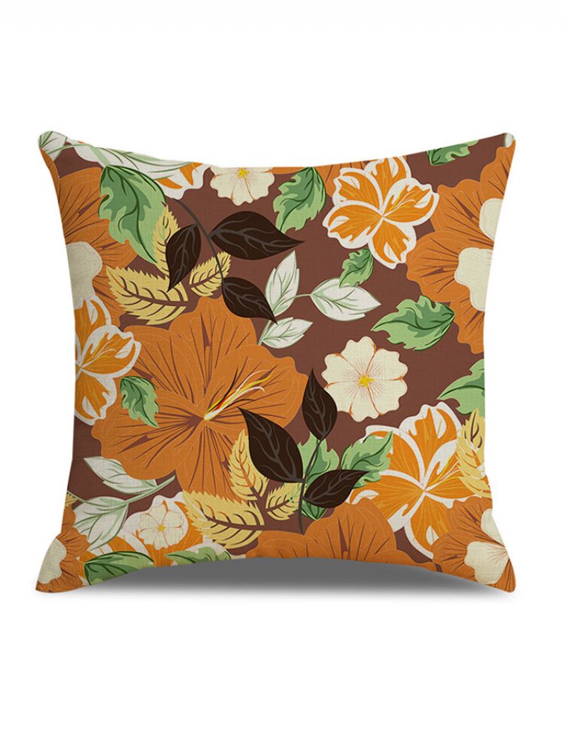 Forfriskende Vintage Floral Lin Putetrekk Hjem Sofa Kontor Midje Myke