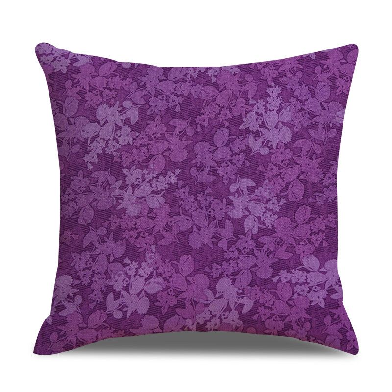 Klassisk Ensfarge Blomstertrykt Linputetrekk Hjemmesofa Art Decor Ryggputetrekk