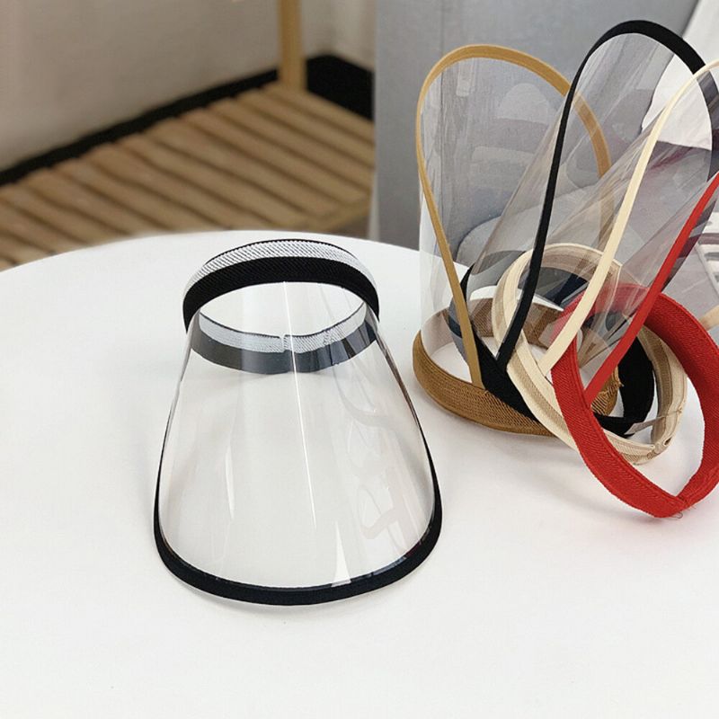Bærbar Støvtett Hette Big Rim Cover Face Hat Transparent Tom Top Hat