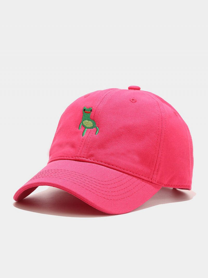 Unisex Bomullsbroderi Tegneseriefrosk Uformell Utendørs Solskjerm Jakt Flammende Oransje Sikkerhet Baseballhatt