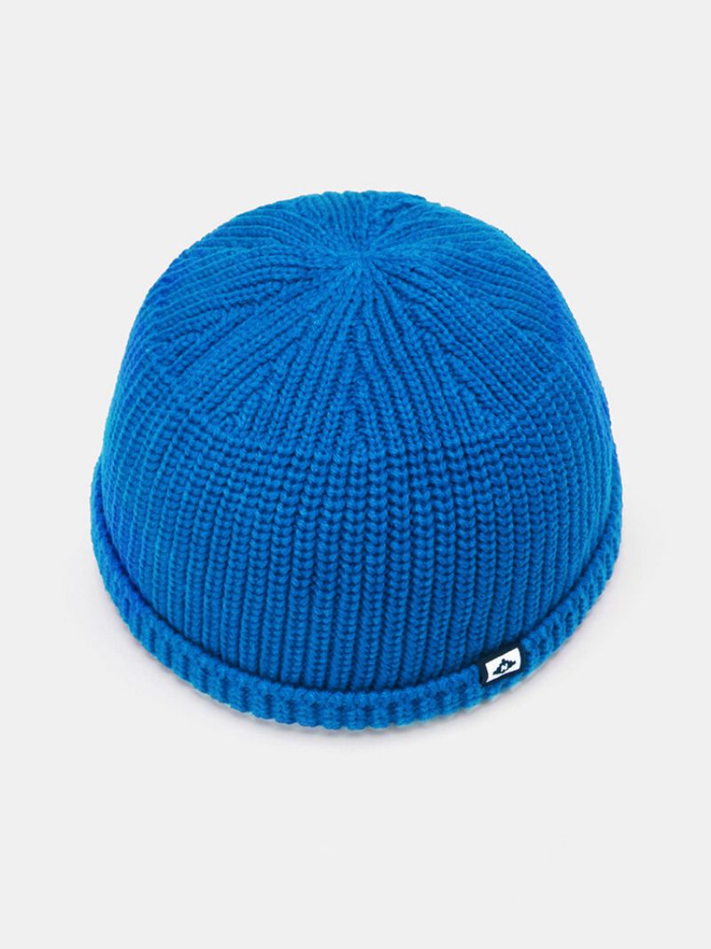 Unisex Dacron Strikket Ensfarget Letter Cloth Label Fashion Warmth Beanie Hat