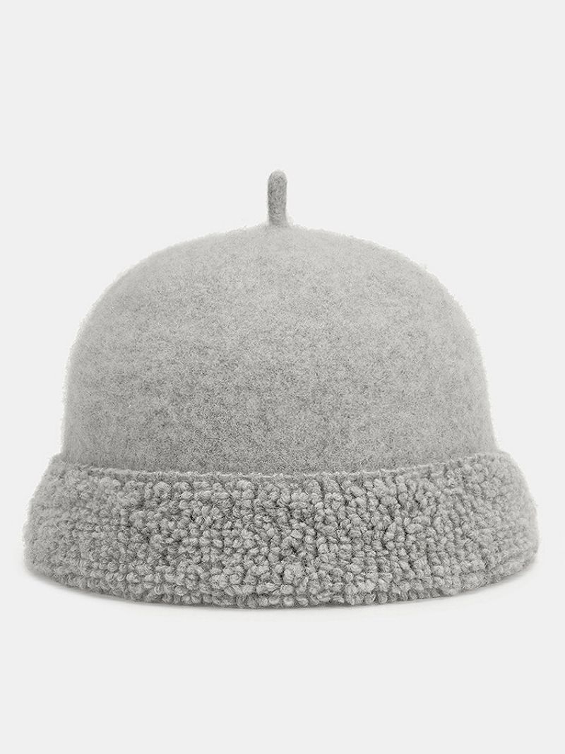 Unisex Ullblandet Ensfarget Jacquard Vintage Varme Brimless Beanie Landlord Cap Skull Cap