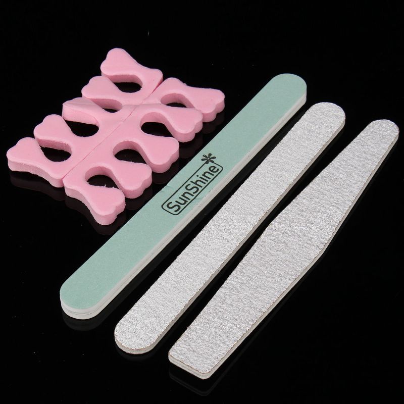 Akrylpulver Glitter Nail Art Tools Kit Neglebørste Falske Fingerpumpesett