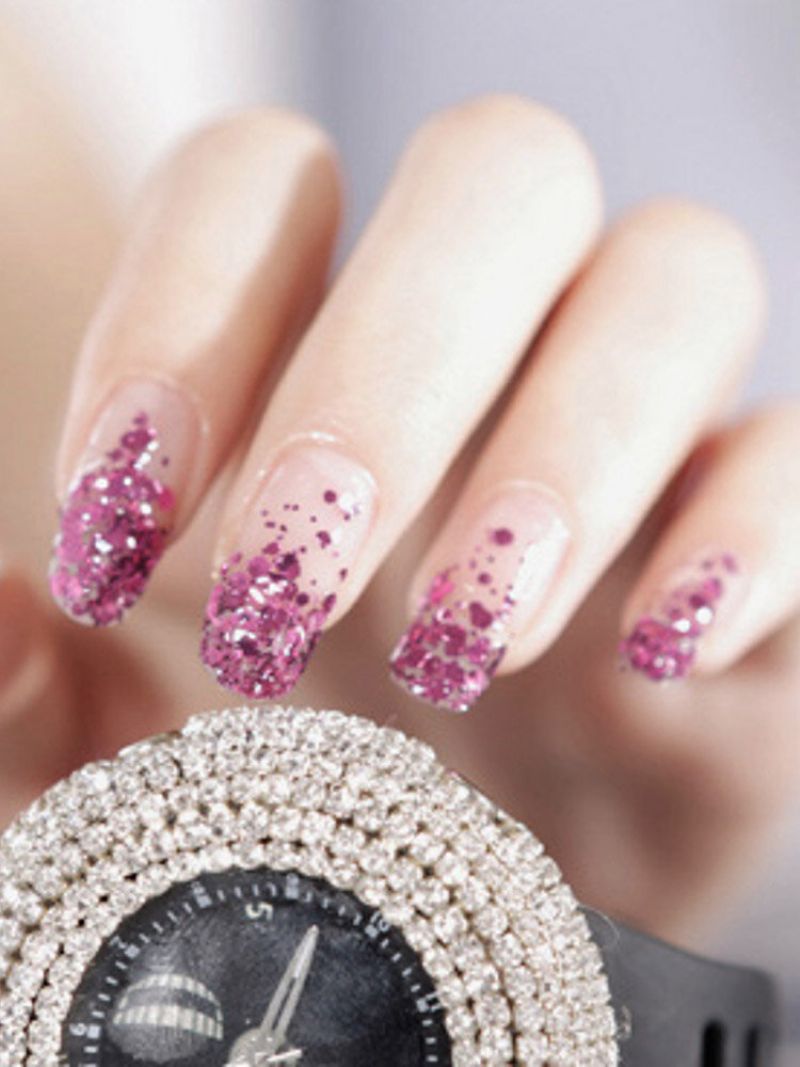 Rose Rød Skinnende Blandet Glitter Pulver Paljetter Negledekorasjon Støv Havfrueeffekt