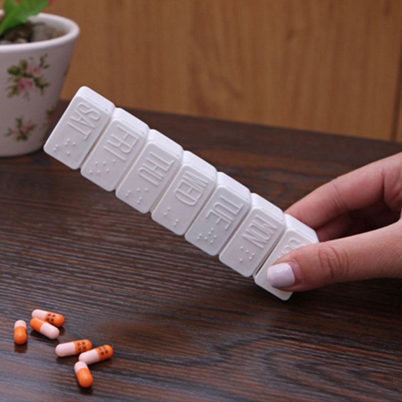 Bærbar 7-roms Dispenser Flip-pilleetui Ukentlig Tablettmedisinbeholder Med Intim Punktdesign