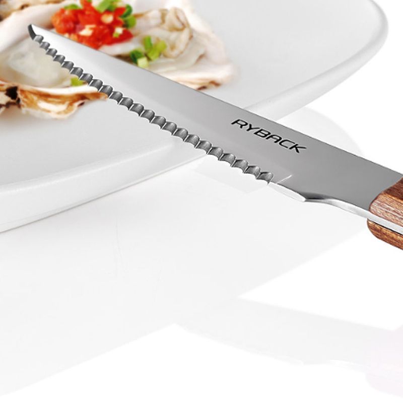 Biffkniv Og Gaffelsett Med Trehåndtak 3 Stk Bestikk I Rustfritt Stål Western Kniv Og Gaffelskje