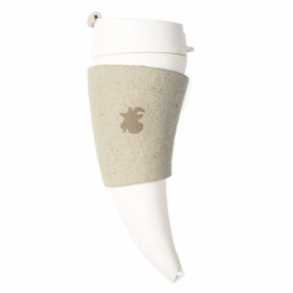 Stilig Kreativ Geiteklo Modell Kaffekrus Med Deksel Lær Cup Cover Supporter Bærbar Outdoors Cup