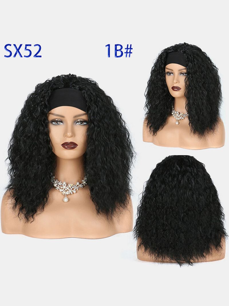 30 Farger Kvinner Turban Hårbånd Små Krøllete Eksploderende Hode Full Head Cover Parykk Band