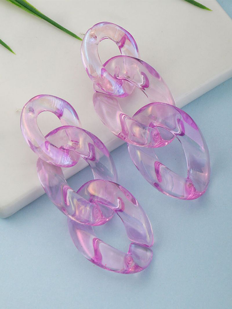 Akrylharpiks Vintage Etnisk Transparent Gradient Color Øredobber