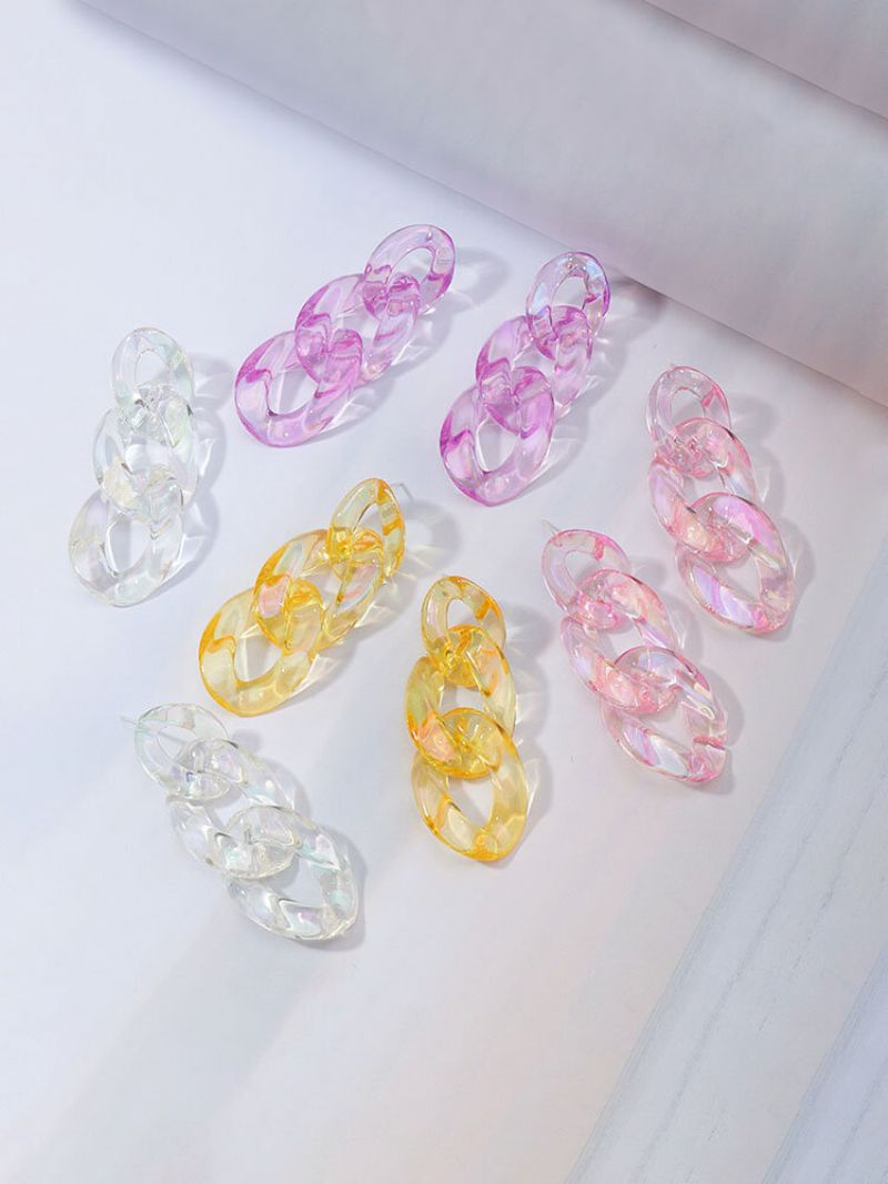 Akrylharpiks Vintage Etnisk Transparent Gradient Color Øredobber