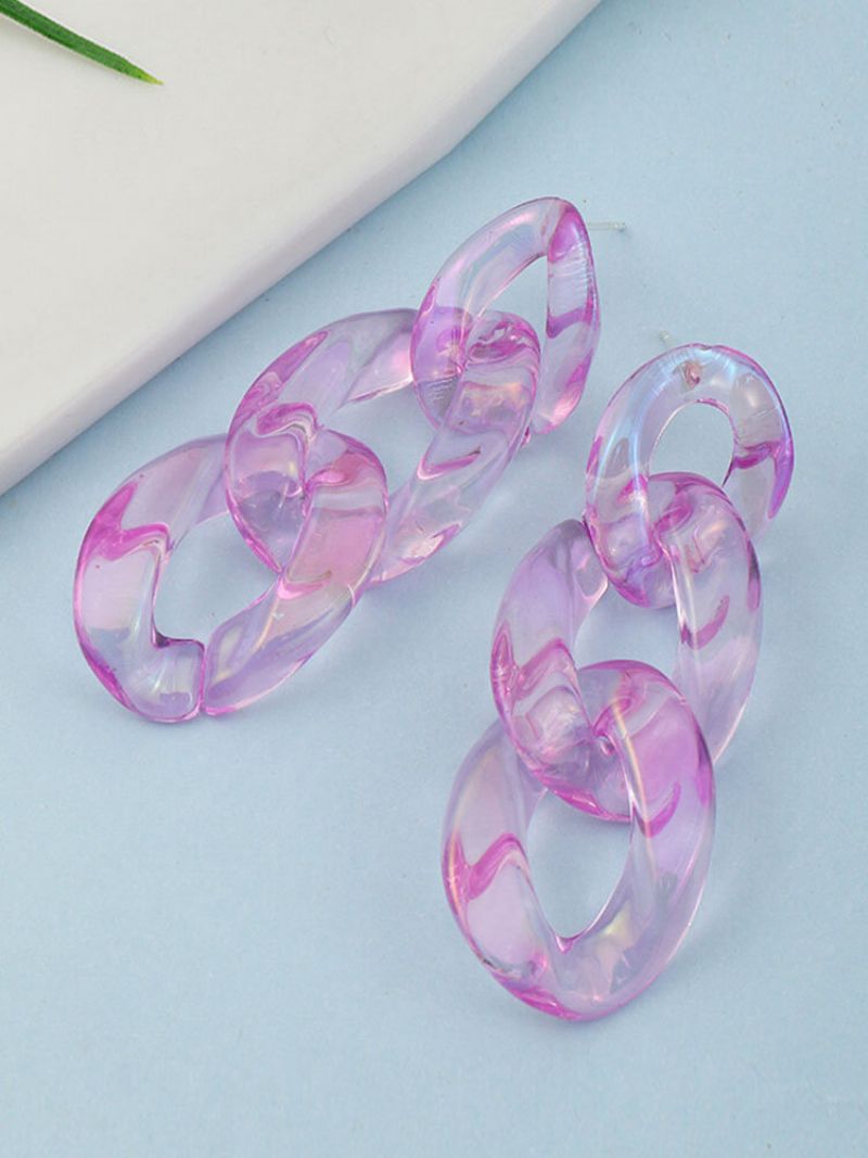 Akrylharpiks Vintage Etnisk Transparent Gradient Color Øredobber
