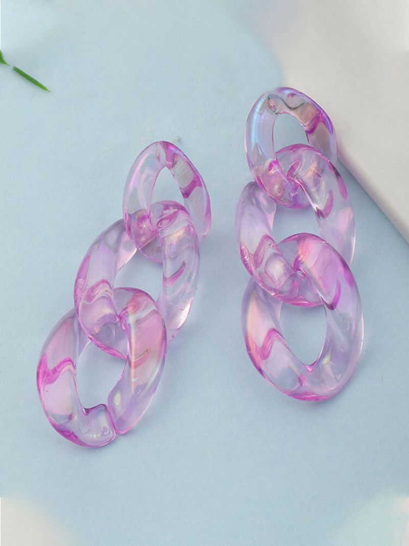 Akrylharpiks Vintage Etnisk Transparent Gradient Color Øredobber