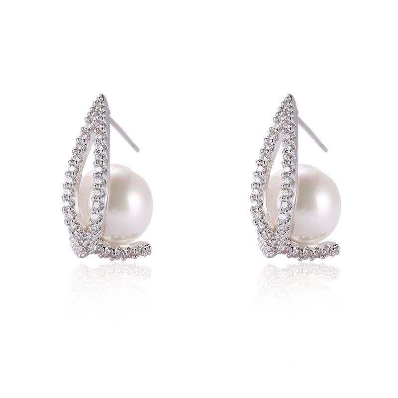 Elegante Luksus Øredobber Pearl Rhinestone Trendy
