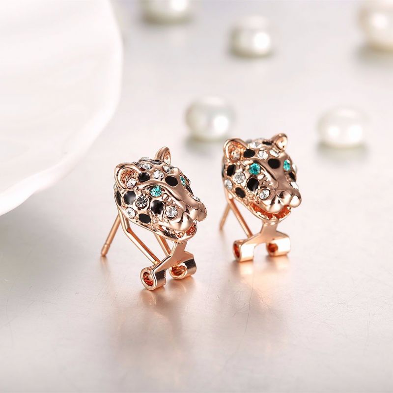 Inalis® Øredobber For Kvinner Leopard Rhinestone