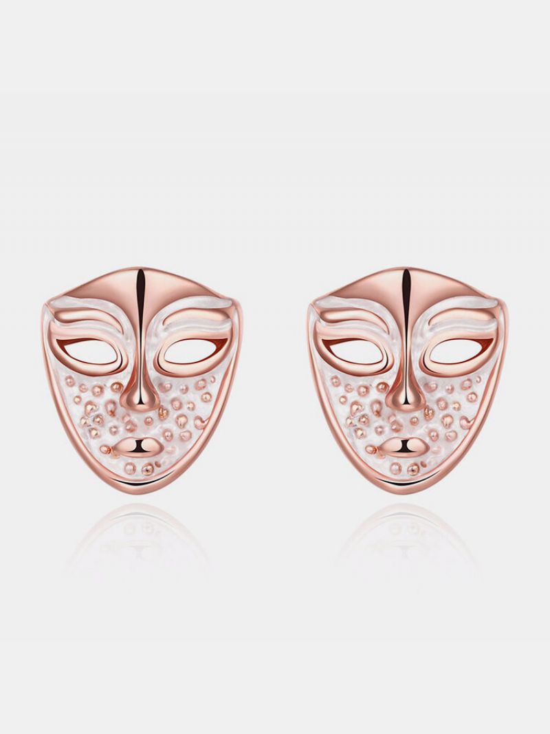 Inalis® Simple Style Rose Gold Mask Oil Drip Unisex Øredobber
