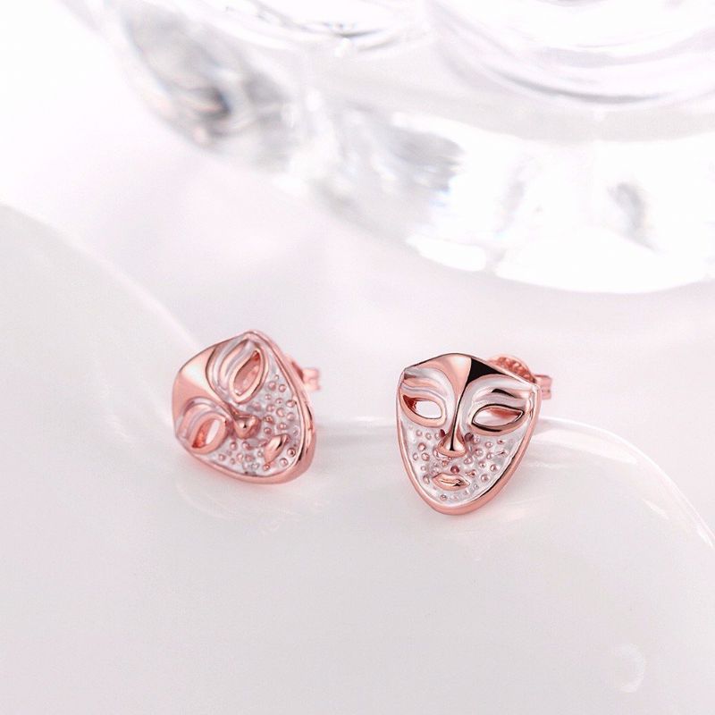 Inalis® Simple Style Rose Gold Mask Oil Drip Unisex Øredobber