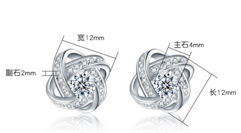 Mote Diamant Øredobber S925 Sterling Sølv Kvinner Personlighet Temperament