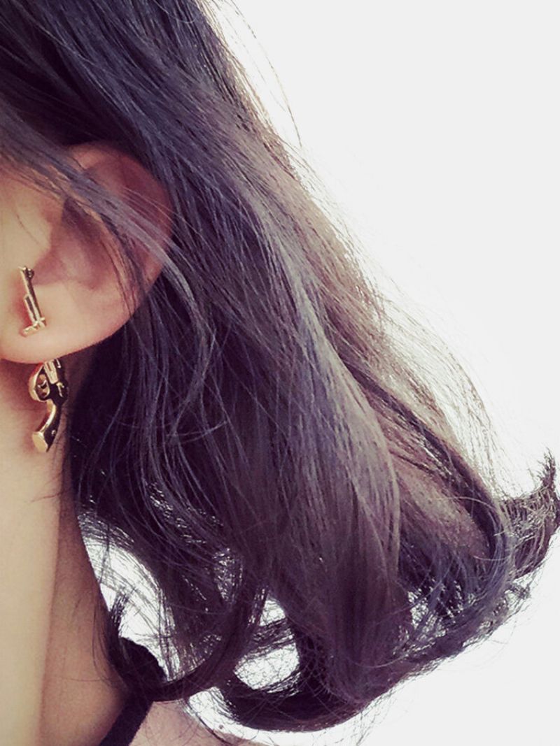 Punk Unisex Sølv Gull Farge Gun Earrigs 925 Sterling Nål Øre Jakke Øredobber