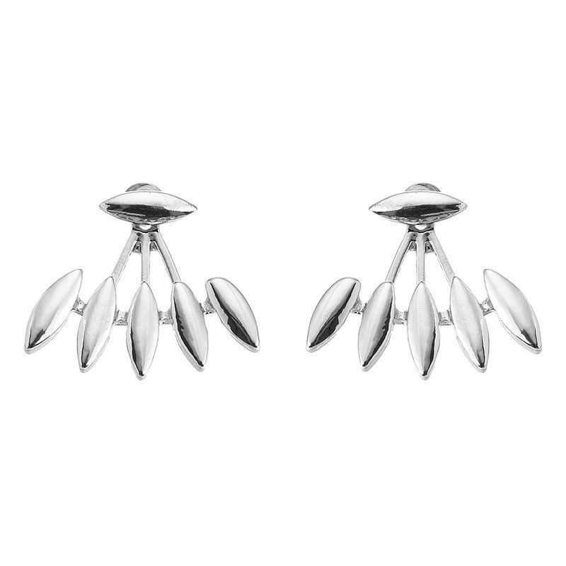 Trendy Leaf Punk Gull Sølv Ear Stud Spiky Spike Claw Kvinner Øredobber