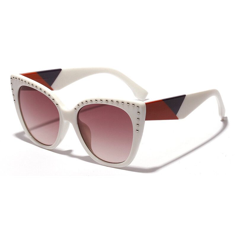 Dame Vogue Vintage Print Anti-uv Cat Eye Solbriller Outdoor Travel Beach