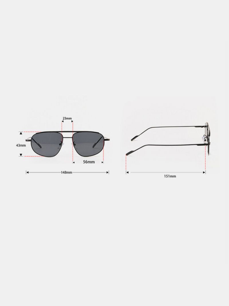 Jassy Unisex Vintage Casual Double Bridge Oval Metall Uv-blokkerende Solbriller