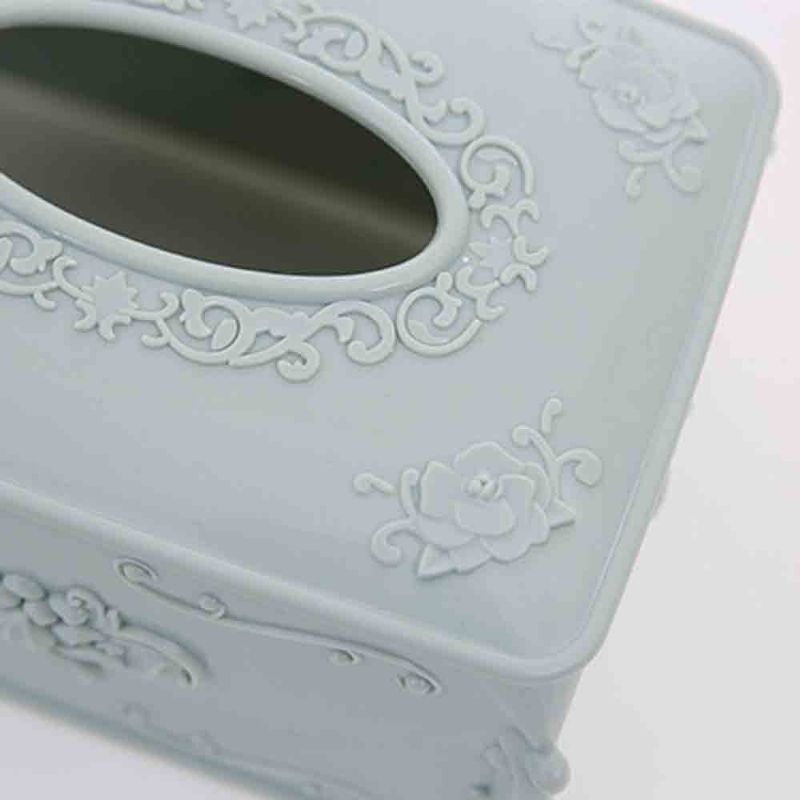 Blonde Plastvevsboks Elegant Serviettoppbevaringsboks Med Tredimensjonal Rosedesign