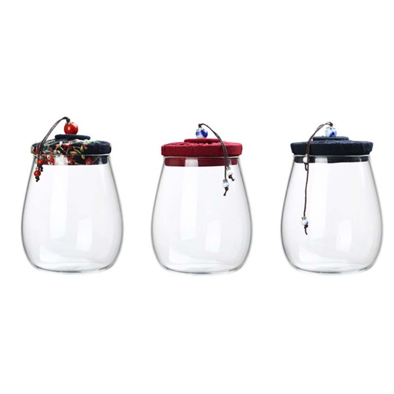 Gjennomsiktig Glass Tekanne Kork Forseglet Klut Candy Tea Pot