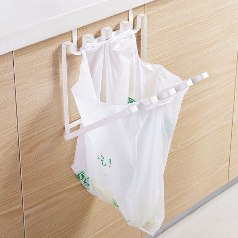 Minimalistisk Dør Tilbake Hengestil Plast Søppelpose Holder Supporter Husholdning Kjøkken Tilbehør Verktøy