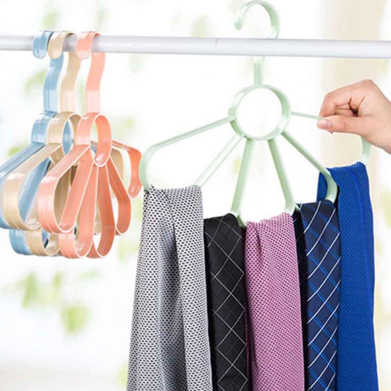 Multifunksjonell Slips- Og Skjerfhenger Plast Vifteformet For Garderobe Hjemme Sovesal Essential Kleshenger