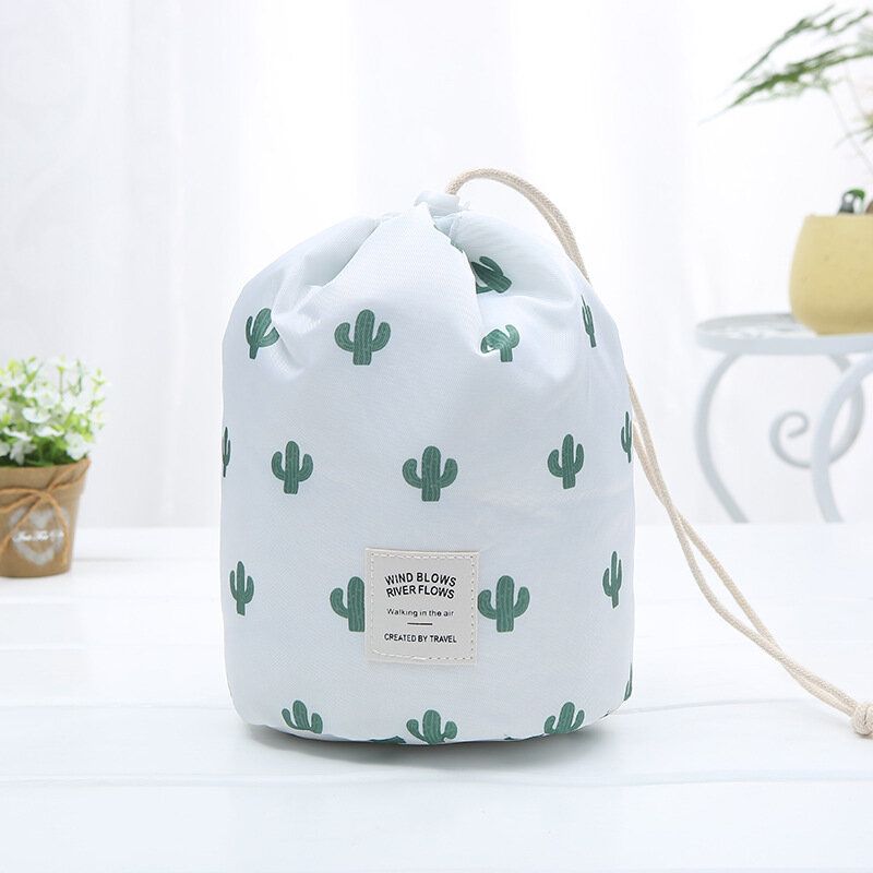 Oxford Cloth Travel Kosmetisk Organizer Farge Sylinder Snøring Bag