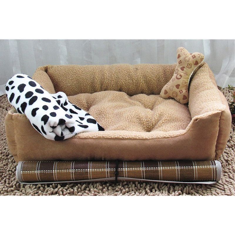 Semsket Skinn Plysj Pet Dog Sovesofa Kennel Valp Vinter Varm Sofa For Stor Størrelse Hund