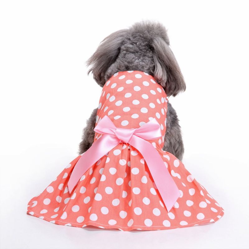 Vintage Polka Dot Kjæledyrklær For Hundekjole Cat Vest Skjorter