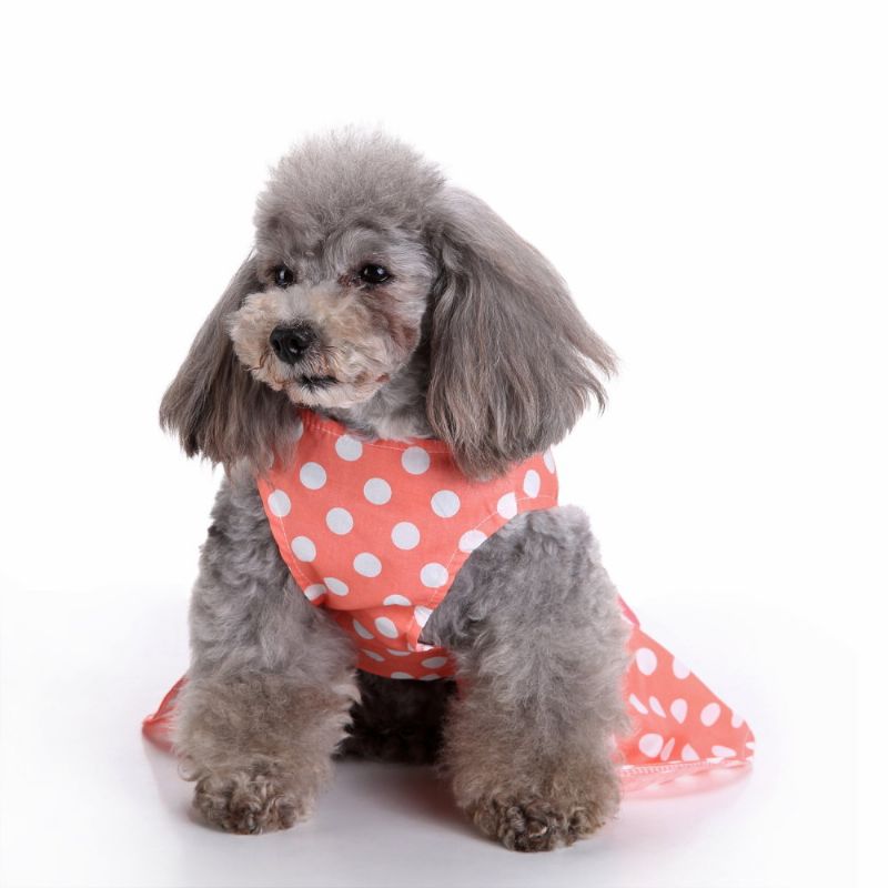 Vintage Polka Dot Kjæledyrklær For Hundekjole Cat Vest Skjorter