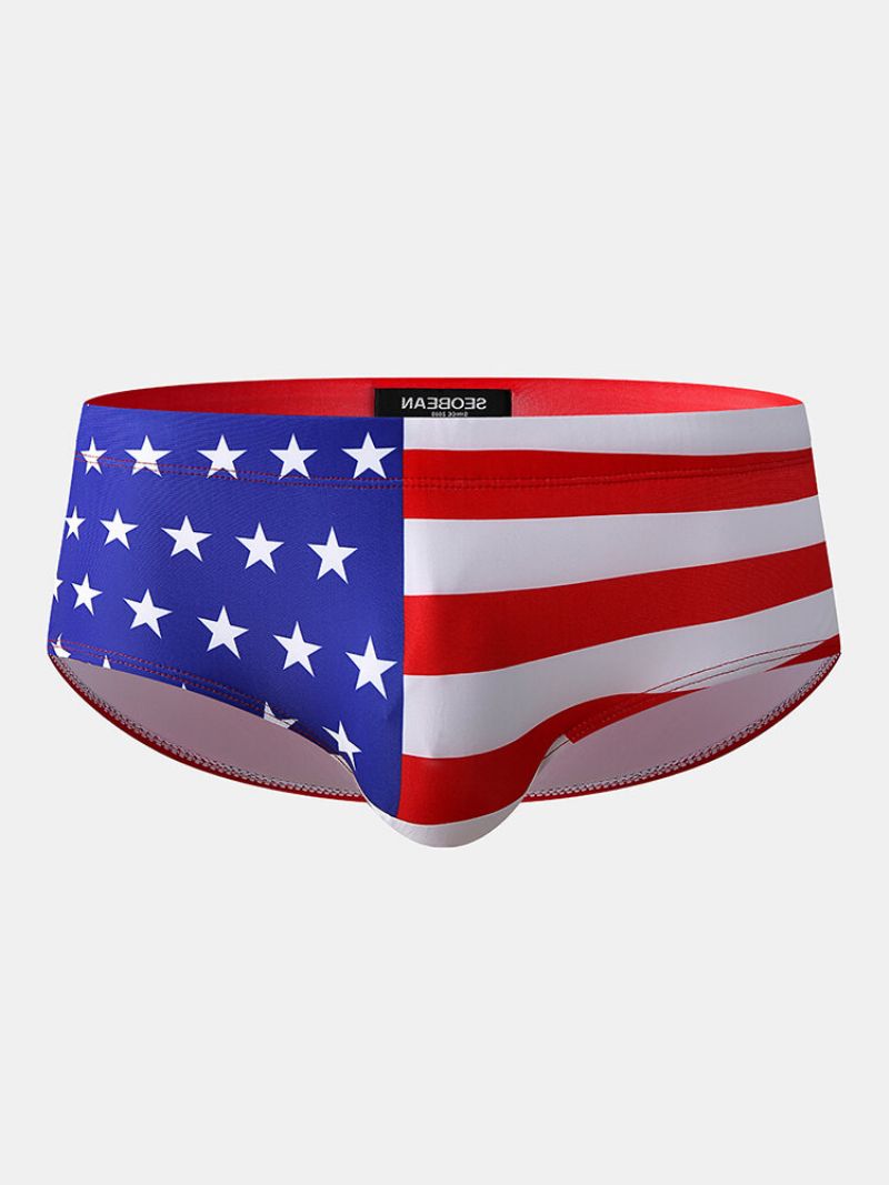 America Flag Printing Badetøy Snørepose Sexy Badetruse For Menn