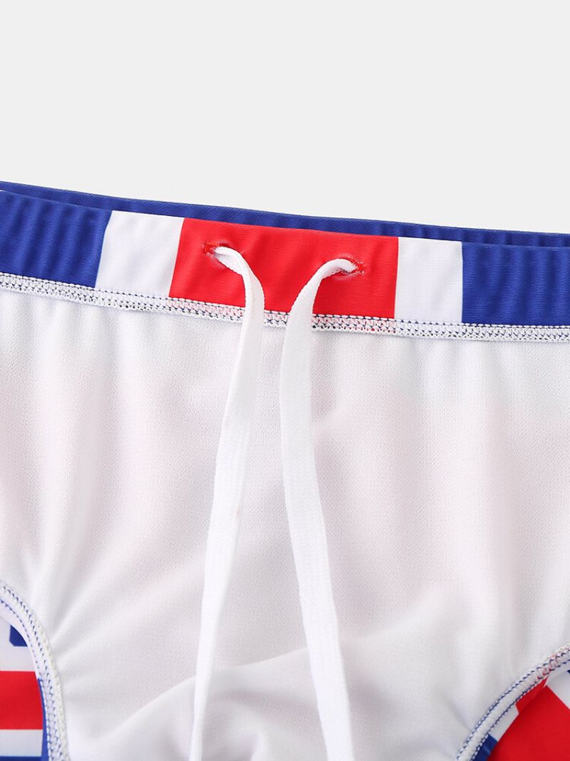 America Flag Printing Badetøy Snørepose Sexy Badetruse For Menn