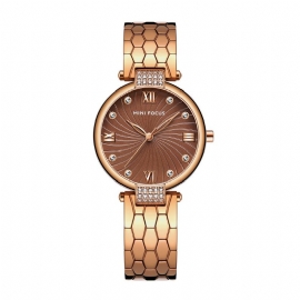 Elegant Dameklokke I Rustfritt Stål Mote Analog Kvartsklokke 2023 Vanntett Armbåndsur