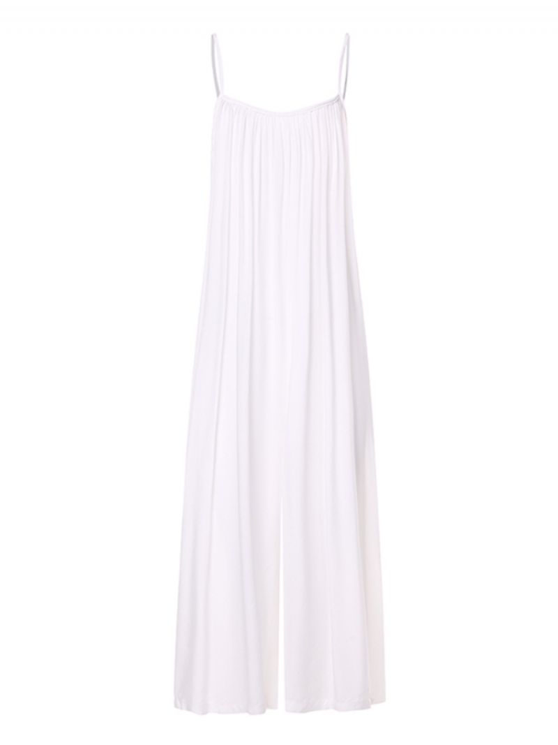 Ensfarget Stropp Bred Ben Plus Size Løs Jumpsuit For Kvinner