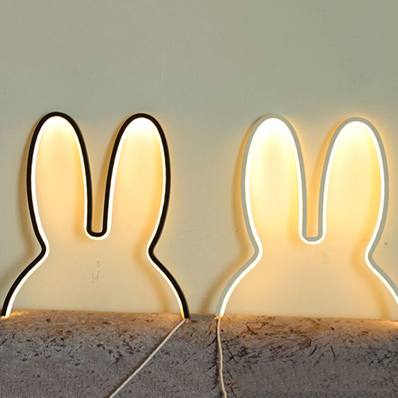 Ins Nordic Style Barn Dekorasjon Kreativ Led Lampe Kanin Nattlys