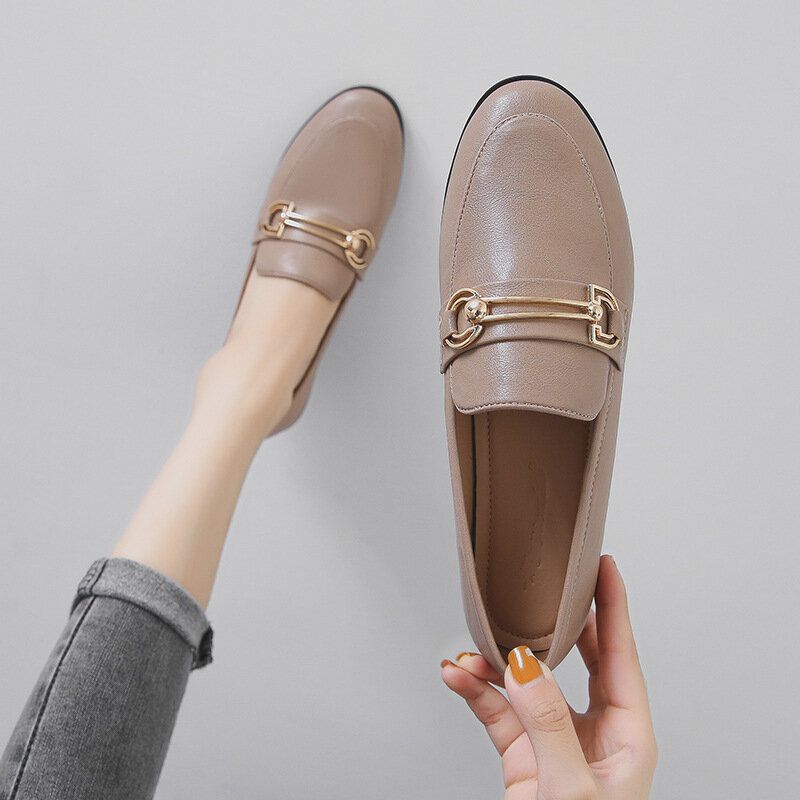 Kvinner Dress Sko Metalldekor Slip On Flats Loafers