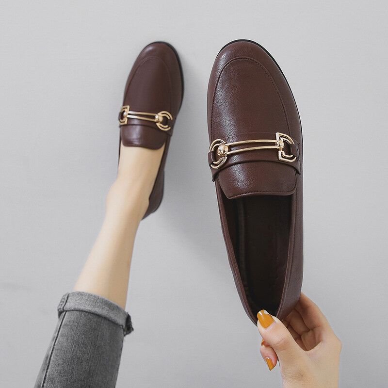 Kvinner Dress Sko Metalldekor Slip On Flats Loafers