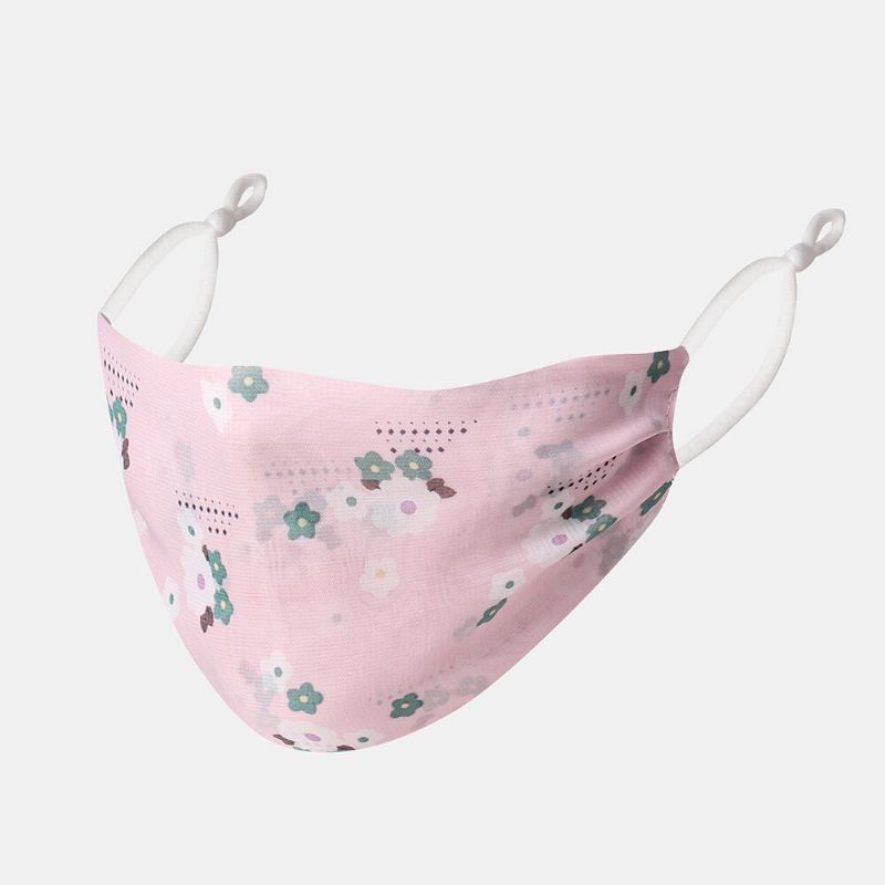 Kvinner Justerbar Chiffon Ansiktsmaske Pustende Etnisk Floral Mask