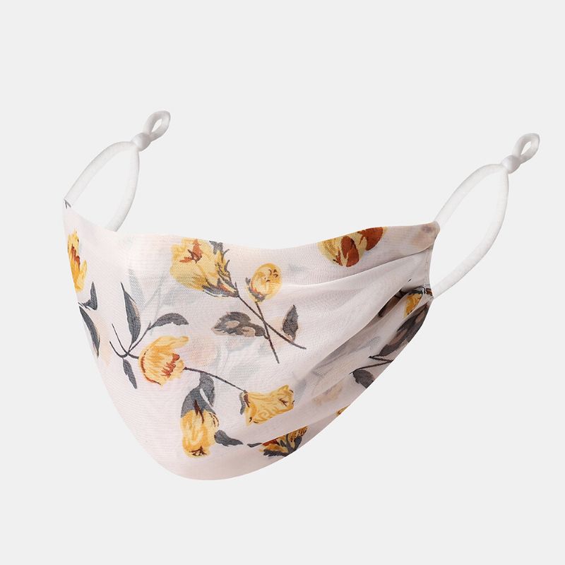 Kvinner Justerbar Chiffon Ansiktsmaske Pustende Etnisk Floral Mask