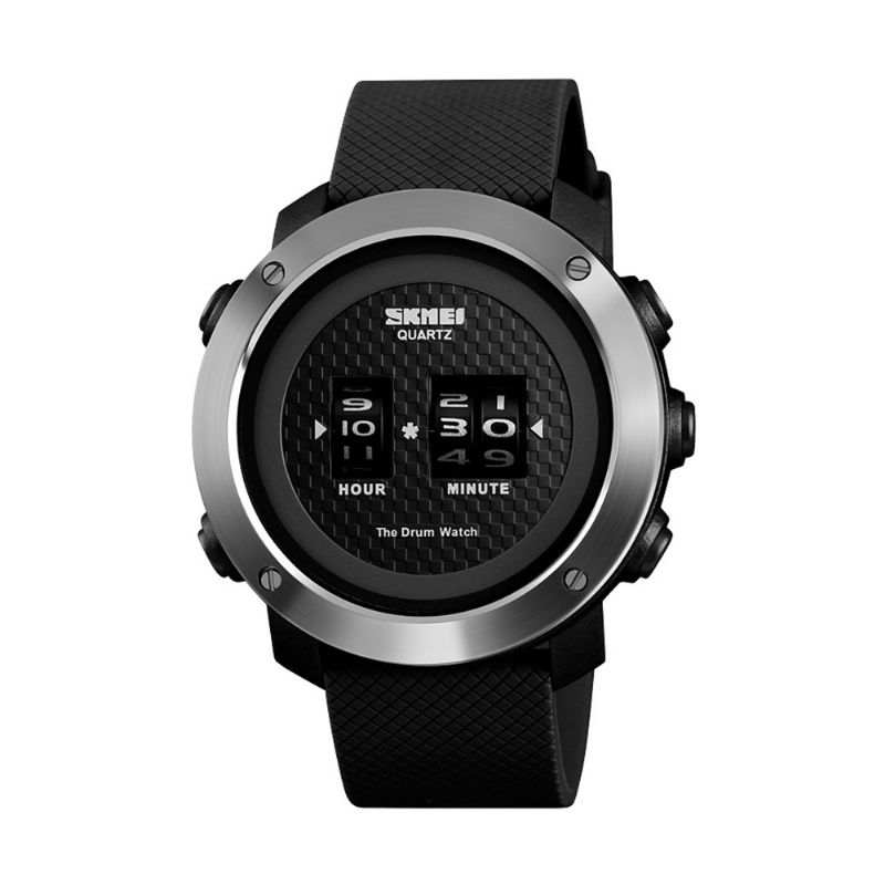 Skmei Creative Sports Fritid Roller Quartz Watch 50m Vanntett Trommeklokke For Menn