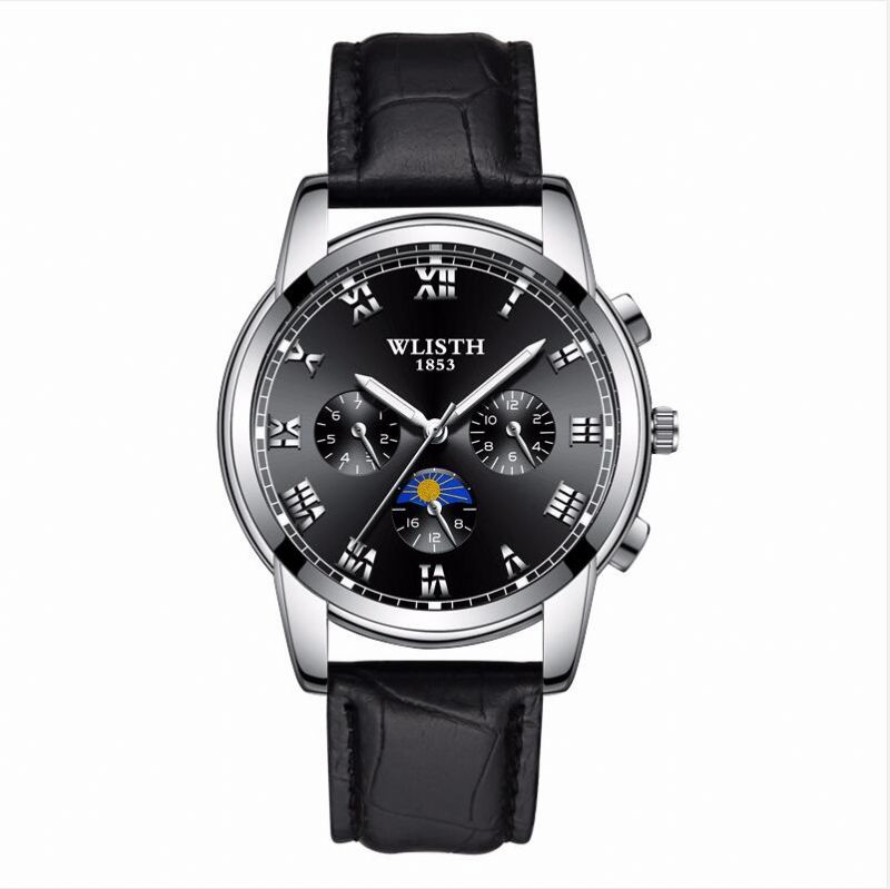Steel Band Business Waterproof Watch Herremote Lysende Quartz
