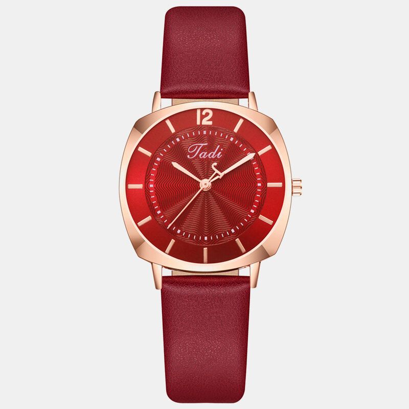 Trendy Elegant Dame Armbåndsur Rose Gold Legering Case Leather Band Quartz Klokker