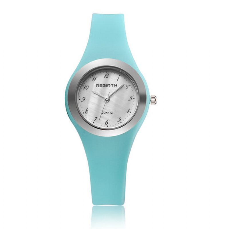 Trendy Jelly Silikon Dameklokke Princess Pink Quartz Watch Vanntett Rund Klokke