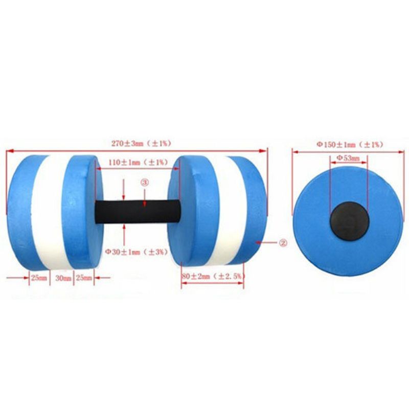2 Stk Hantler For Fitness Medium Barbell Basseng Gym Vekttap Treningsutstyr