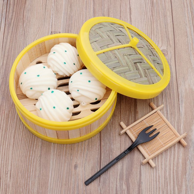 4 Stk Hanamaki-brød Squishy Myk Leketøy Sakte Stigende Samlingsgave Med Dampdeksel